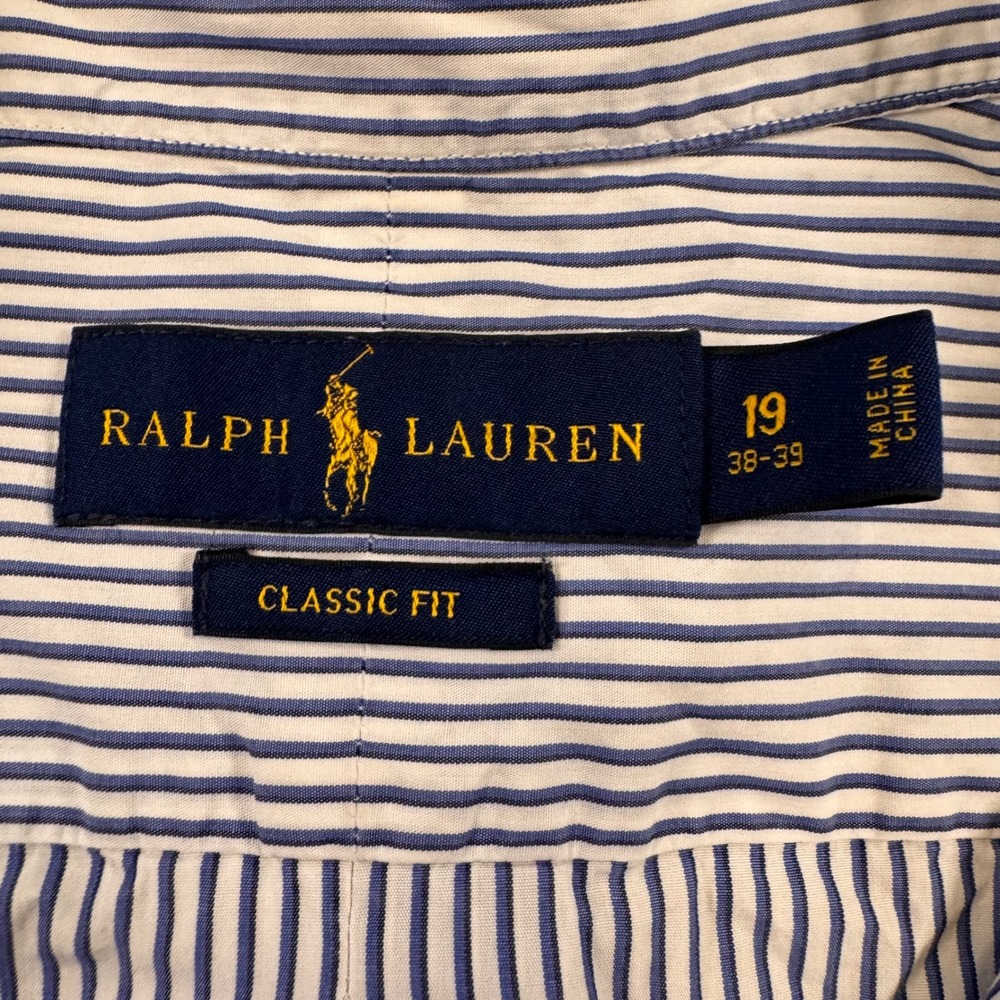 Ralph Lauren Classic Fit Striped Oxford Shirt Preppy Old Money Mens Sz 19 2XL - Picture 4 of 12
